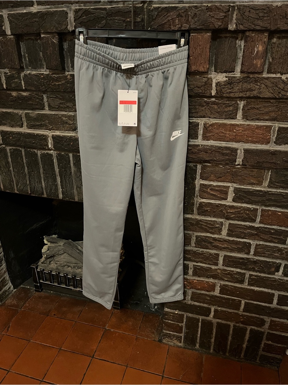 Nike Light Gray Boys Jogger Pants with Logo